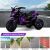12V Electric Kids Motorcycle for 3-8 Year Old Boys Girls, 3-Wheel Ride-On Toy Motorbike with Lighting Wheels, Music Player (Connect with Phone) and Hand Drive (Purple) view 4