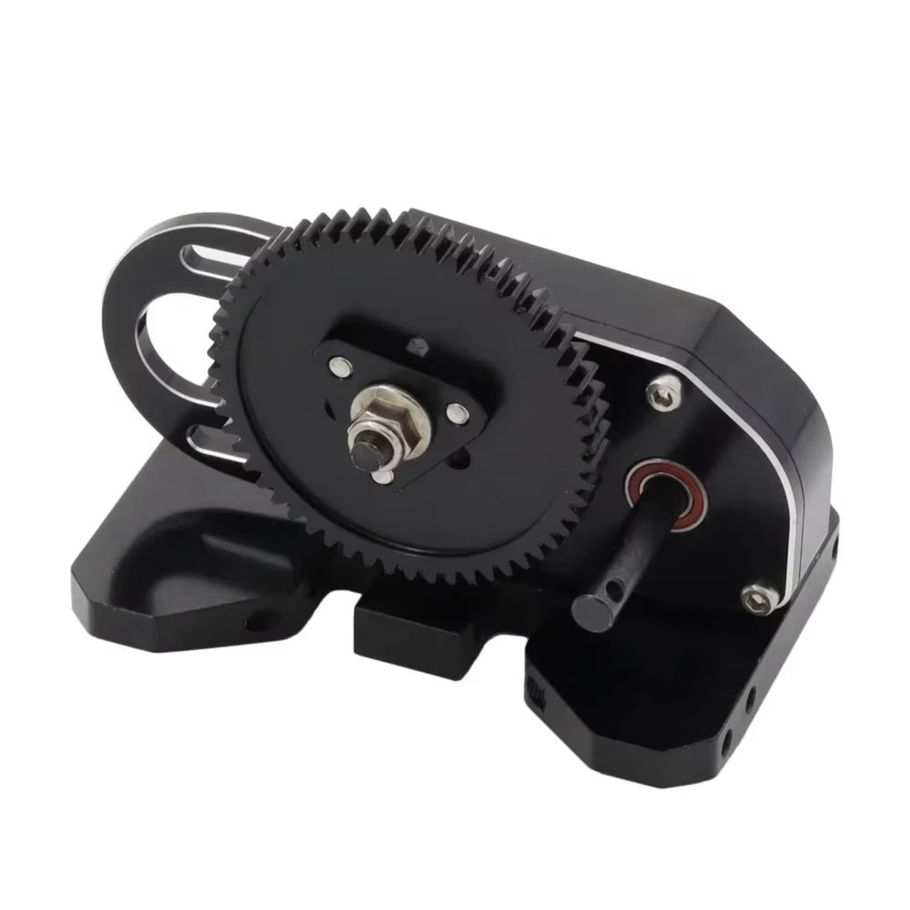 Compatible with Axial for SCX10 90046 for TRX4 1/10 RC Crawler Car Part 2Low Gearbox Middle Transmission Box with Overdrive Gear RC Assortment(Black)
