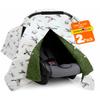 2 Pack Mallard Duck Car Seat Cover - Minky Infant Car Seat Canopy with Peekaboo Opening, Multi-Use Nursing Cover & Stroller Blanket, 27.5 x 39 Inch for Newborn Baby Boy Girl view 1