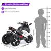 12V Electric Kids Motorcycle for 3-8 Year Old Boys Girls, 3-Wheel Ride-On Toy Motorbike with Lighting Wheels, Music Player (Connect with Phone) and Hand Drive (White) view 2