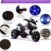 12V Electric Kids Motorcycle for 3-8 Year Old Boys Girls, 3-Wheel Ride-On Toy Motorbike with Lighting Wheels, Music Player (Connect with Phone) and Hand Drive (White) view 4
