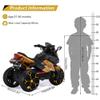 12V Electric Kids Motorcycle for 3-8 Year Old Boys Girls, 3-Wheel Ride-On Toy Motorbike with Lighting Wheels, Music Player (Connect with Phone) and Hand Drive (Yellow) view 2