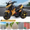 12V Electric Kids Motorcycle for 3-8 Year Old Boys Girls, 3-Wheel Ride-On Toy Motorbike with Lighting Wheels, Music Player (Connect with Phone) and Hand Drive (Yellow) view 3