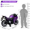 12V Electric Ride On Motorcycle for Kids, Training Wheels, Full Hand Drive Motorbike Toy, Perfect for Boys and Girls (3-8 Yrs) (Purple) view 2
