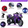 12V Electric Ride On Motorcycle for Kids, Training Wheels, Full Hand Drive Motorbike Toy, Perfect for Boys and Girls (3-8 Yrs) (Purple) view 4