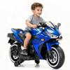 12V Electric Ride On Motorcycle for Kids, Training Wheels, Full Hand Drive Motorbike Toy, Perfect for Boys and Girls (3-8 Yrs) (Blue) view 1