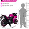 12V Electric Ride On Motorcycle for Kids, Training Wheels, Full Hand Drive Motorbike Toy, Perfect for Boys and Girls (3-8 Yrs) (Pink) view 2