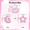 12 Pcs Baby Girl Cupcake Toppers with Moon Star Pink Glitter Cupcake Picks for Baby Shower Gender Reveal Kids Girls Birthday Party Cupcake Decorations Supplies view 4