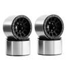 4Pcs 1.0 Inch Metal Beadlock Wheel Hub Wheel Rim Compatible with RC Car Parts 1 18 1 24 Scale Models SCX24 AX24 Upgrade Parts(Black) view 1