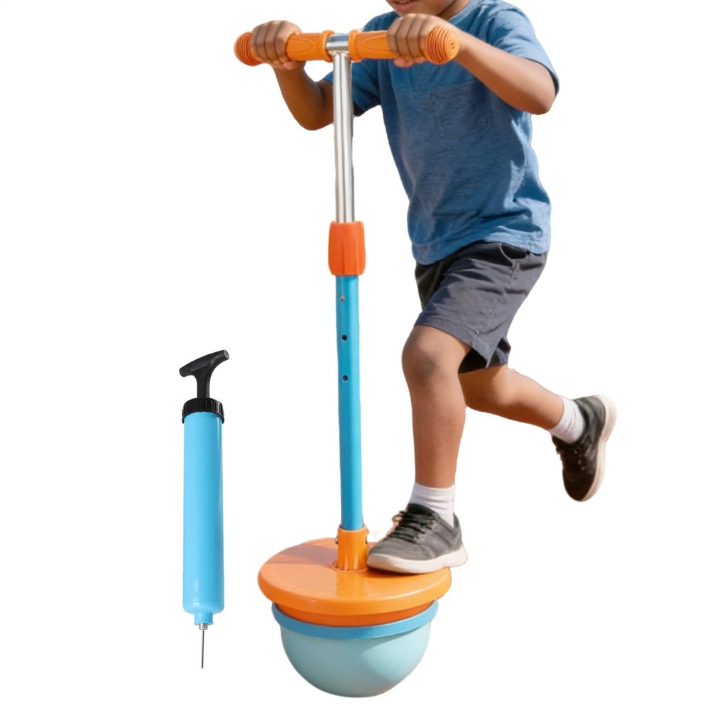 Bounce Ball Toy - Balance Training Stick, Jumping Toy Use with Handle, Bounce Ball Use for Kids Indoor, Kids Outdoor Toys, Jumping Balsl for Fitness Coordination and Playtime