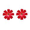 8.9 * 8.9cm Bohemian Fabric Simulation Flower Earrings,red,8.9 * 8.9cm view 1
