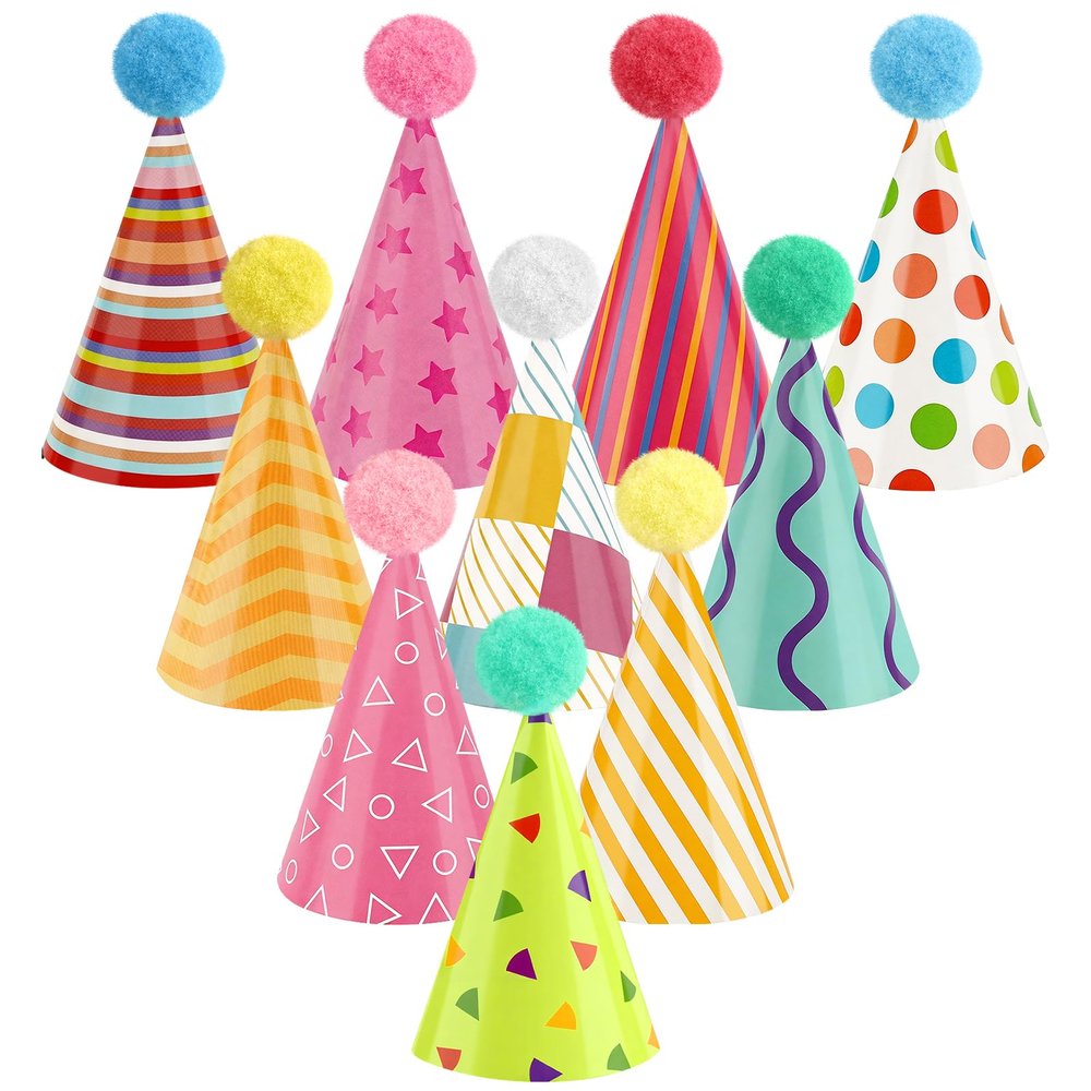 10PCS Birthday Hats for Stuffed Animals Cute Mini Party Hats Tiny Birthday Paper Cone for Stuffed Animals Pets Baby, Accessories