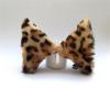 2Pcs Cat Ears Hair Clips, Kitty Furry Ears Hair Accessories, Christmas Halloween Cat Hair Bands (Leopard&Pink) view 1