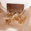 6 * 4.3cm Retro Hollowed Out Heart-Shaped Earrings,golden,6 * 4.3cm view 2