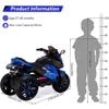 12V Electric Kids Motorcycle for 3-8 Year Old Boys Girls, 3-Wheel Ride-On Toy Motorbike with Lighting Wheels, Music Player (Connect with Phone) and Hand Drive (Blue) view 2