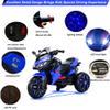12V Electric Kids Motorcycle for 3-8 Year Old Boys Girls, 3-Wheel Ride-On Toy Motorbike with Lighting Wheels, Music Player (Connect with Phone) and Hand Drive (Blue) view 3