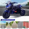 12V Electric Kids Motorcycle for 3-8 Year Old Boys Girls, 3-Wheel Ride-On Toy Motorbike with Lighting Wheels, Music Player (Connect with Phone) and Hand Drive (Blue) view 4