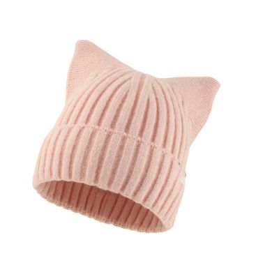 arzgul Oversized Knitted Hat with Ear Lovely Colorful Skiing Hat Pullover Cartoon Photo Props Outdoor Head Wrap for Halloween(Pink)