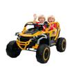 12V Kids Ride-On Truck UTV, 2-Seater Electric Vehicle with Remote Control, 3-Speed Options, Shock Suspension, Flashlights & Music Player, ASTM/CPSIA Certified Ride-On Car for Boys & Girls, Yellow view 2