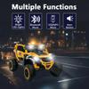 12V Kids Ride-On Truck UTV, 2-Seater Electric Vehicle with Remote Control, 3-Speed Options, Shock Suspension, Flashlights & Music Player, ASTM/CPSIA Certified Ride-On Car for Boys & Girls, Yellow view 3