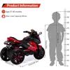 12V Electric Kids Motorcycle for 3-8 Year Old Boys Girls, 3-Wheel Ride-On Toy Motorbike with Lighting Wheels, Music Player (Connect with Phone) and Hand Drive (RED-1) view 2