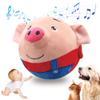 Interactive Moving Dog Toy - Bouncy Singing Plush Toy for Small/Large Dogs & Puppies, Squeaky Boredom Buster to Keep Pets Busy (Red Pig) view 1