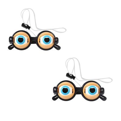 2 Funny Prank Glasses Hilarious Eyewear Toy Fancy Dress Accessories Gag Eyeballs Prop for Adult Kids Comedians Entertainment Birthday Parties School Events