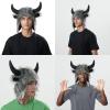 arzgul Funny Plush Cow Horn Hat with Earflaps for Winter Outdoor Activity Cold Weather Head Protectors Halloween Headwear view 2