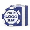 BEQXUNIC Custom Poker Chips (50 Pack)  Double-Sided UV Printed Clay Chips, 11.5g Weighted  Personalized Tokens for Promotions, Trade Shows, Branding, Events (Blue) view 1