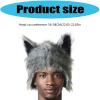 arzgul Anime Wolf Ear Cap for Adult Teens Windproof Warm Head Cover Pullover Earflap Hat for Halloween Party Dressingup view 3