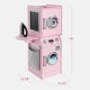 Best Choice Products Pretend Play Kids Wooden Stacked Washer & Dryer Set with Toy Laundry Storage, Space-Saving Design, with Accessories - Pink view 2