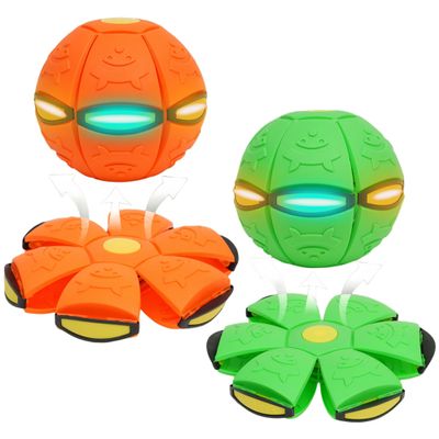 2-Piece Set Dual Form Freely Switchable Magic Bouncing Ball Toy with 6 Light Suitable for Indoor & Outdoor Use