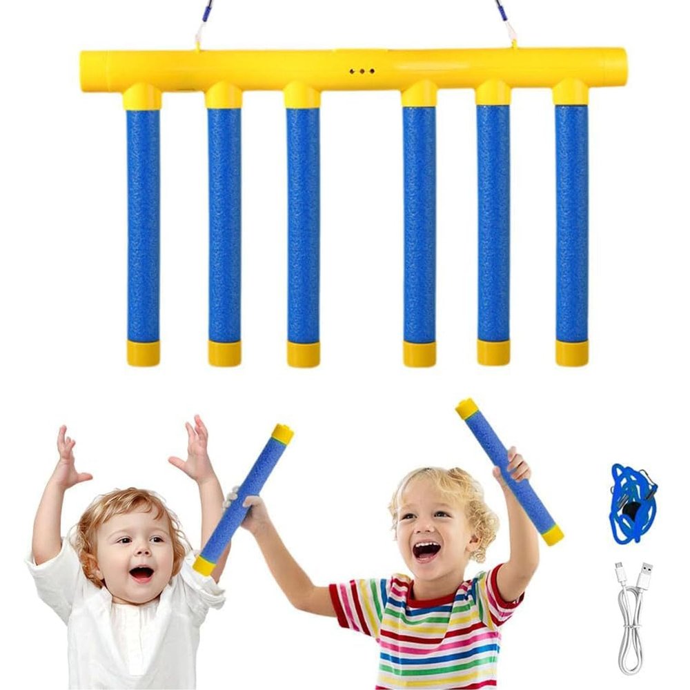 dichura Reflective Drop Stick Challenge Game, Hand Eye Coordination Reflex Training Toy, 3 Adjustable Speed Modes, Catching Sticks Game for Adults and Children (Yellow)