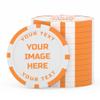 BEQXUNIC 50 Custom Poker Chips with Logo, Personalized Double-Sided UV Printed Clay Chips, 11.5g Weighted, Add Your Business Logo, Photo, QR Code or Text  Promotional & Event Tokens (Orange) view 1