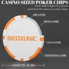 BEQXUNIC 50 Custom Poker Chips with Logo, Personalized Double-Sided UV Printed Clay Chips, 11.5g Weighted, Add Your Business Logo, Photo, QR Code or Text  Promotional & Event Tokens (Orange) view 2