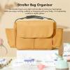 Segrehy Baby Stroller Organizer Nylon Large Capacity Stroller Bag Organizer with Adjustable Straps for Parents On The Go Stylish Yellow 26x20cm view 3