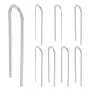 8Pcs Ground Anchor Metal Tent Pegs,Camping Ground Anchors,Windproof Tent Stakes,Fixed Fence Swing Trampoline for Garden Farm(Silver,8) view 1
