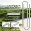 8Pcs Ground Anchor Metal Tent Pegs,Camping Ground Anchors,Windproof Tent Stakes,Fixed Fence Swing Trampoline for Garden Farm(Silver,8) view 3