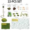 22 Pcs Jumping Spider Enclosure Decor Accessories, Terrarium Landscaping Kit with Mossy Wood, Green Vine, Mesh, Mini Mushrooms & Grass Mat for Tarantula Reptile Habitat Decoration view 2