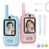 Video Walkie Talkies for Kids, Dual Camera 2-Pack Rechargeable Video Intercom,1600 Ft Range 2 Way Radios Toys|Voice Chat&Photo, Gifts for Age 3-12 Boys Girls Indoor Outdoor Games, Camping (Pink/Blue) view 1