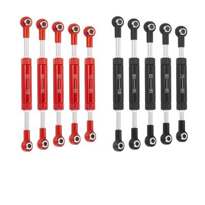 2PCS Adjustable Steering Link Rod Servo Linkage 1/10 RC Crawler for Axial confident(85-90mm Black)