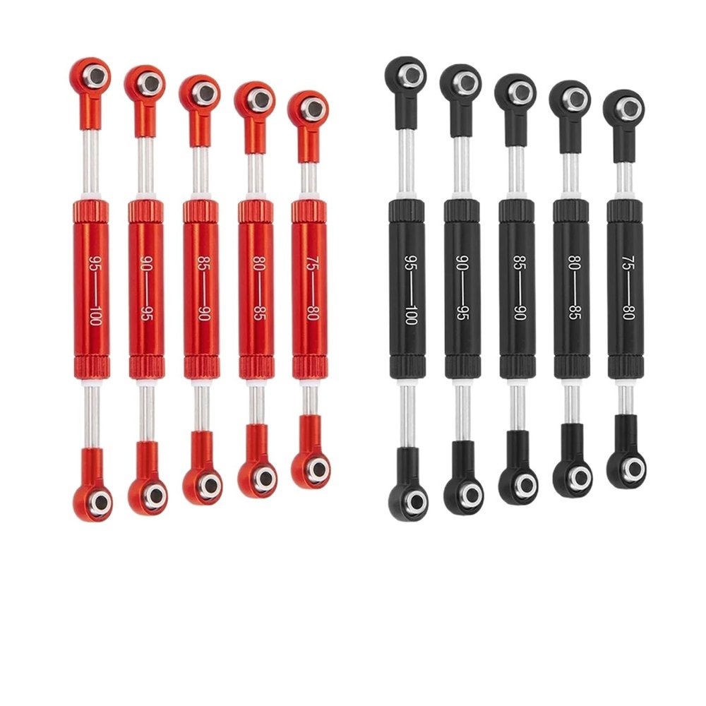 2PCS Adjustable Steering Link Rod Servo Linkage 1/10 RC Crawler for Axial confident(85-90mm Black)