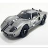 1966 GT-40 MKII #F85 Silver Metallic with Black Stripes 1/18 Diecast Model Car by Acme SC18001 view 1