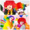 HONMEET 2pcs Rainbow Clown Wigs Lightweight Soft Curly Afro Hair Day Accessories Unisex Costume Party Wigs for Halloween Carnival Birthday Theme view 3