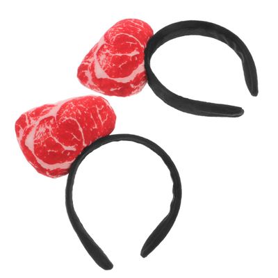 BESPORTBLE 2pcs Meat Shaped Hair Accessory Soft Comfortable Headband for Party Cosplay Photo Props Funny Food Headwear for Adults Halloween Dress Up