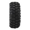 4PCS 1.9in RC Tire Wheel, Heavy Duty Rubber Tires with Strong Grip Pattern, Red Frame 6 Holes Shock RC Car Parts for Axial 1/10 Scale RC Crawler, Compatible with HSP, Red view 3