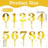 20 Pcs Acrylic Numbers for Cake 0-9, Number Cake Topper 2-Inch Gold for Birthday Wedding Anniversary Party & Cupcake Decorations view 2