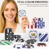 50-500 Custom Poker Chips with Full-color Print, Double-sided Personalized Clay Poker Chips with Logo or Photo, 11.5 Gram Casino, Style Chips, 40mm Diameter, Custom Tokens for Events, Party, Games view 4