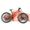 Generisch Finger Bicycle Model, 1:10 Mountain Bike Model Toy, Finger Mountain Bike Model Ornaments, Miniature Fingers Bike, Mini Bend Bicycle Models (Red) view 1