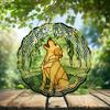 10-Inch Metal Wind Spinner Golden Retriever Under Willow Tree 3D Dog Wind Spinner, Unique Metal Hanging Kinetic Wind Sculpture Ornament Yard Art Garden Patio Lawn Indoor Outdoor Decor (2) view 2